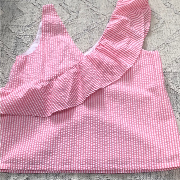 Vineyard Vines Ruffle Seersucker Top - Picture 5 of 6